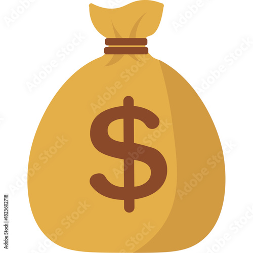 Money Bag Flat Illustration
