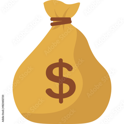 Money Bag Flat Illustration