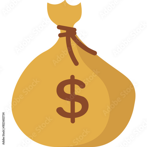 Money Bag Flat Illustration