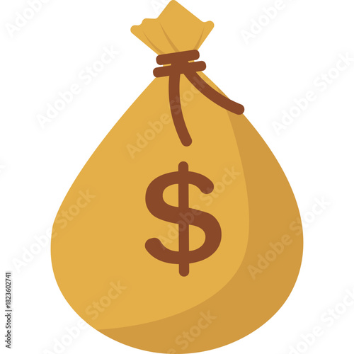 Money Bag Flat Illustration