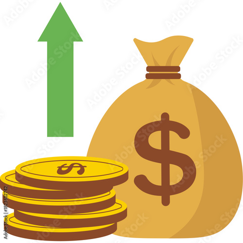 Money Bag Flat Illustration