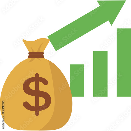 Money Bag Flat Illustration