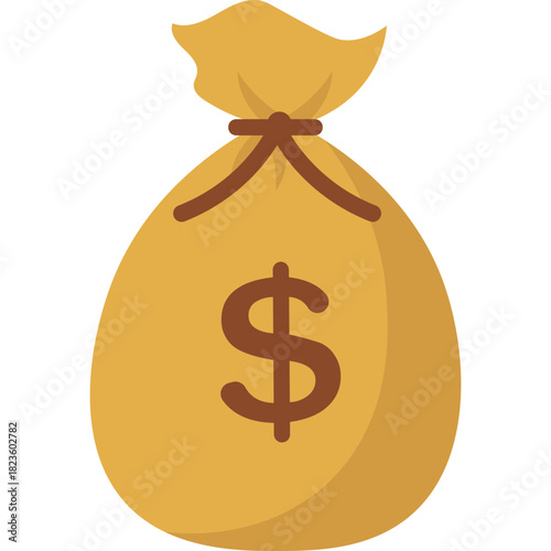 Money Bag Flat Illustration