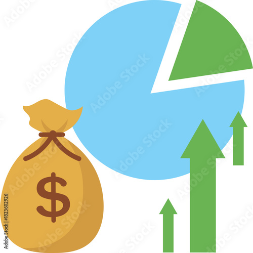 Money Bag Flat Illustration