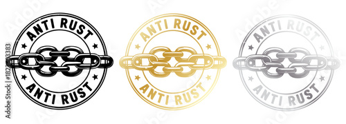 Anti rust badge set , Anti rust seal set, Anti rust logos set, Anti rust stamp set