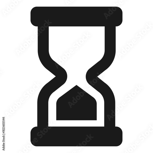 Hourglass vector icon – classic sand timer symbol for countdown, waiting, loading, delay, deadline reminder, and time management in clean minimal outline style
