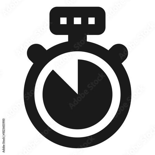 40 percent progress stopwatch icon – partial filled timer symbol for countdown, time tracking, workflow, and productivity in minimal outline vector
