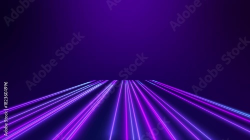 Sci-Fi Neon Light Road Grid Abstract Background
