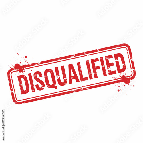 Red ink stamp with the word DISQUALIFIED in capital letters.