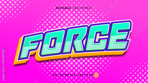 Force Dynamic Power Energy Text Effect