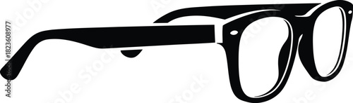 Illustration of Stylish Modern Glasses Black Silhouette on Transparent Background for Design