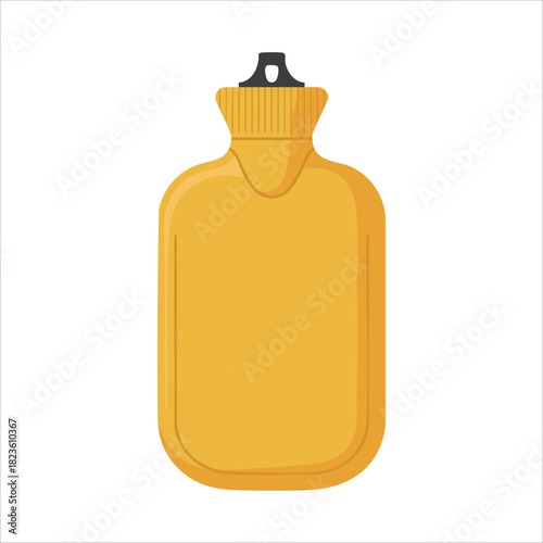 Flexible rubber hot water container for warmth isolated vector illustration on white background