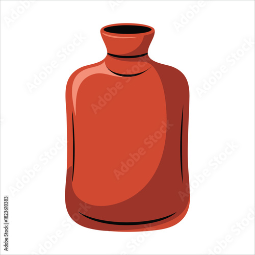 Flexible rubber hot water container for warmth isolated vector illustration on white background