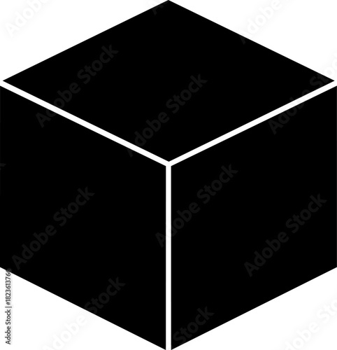 Cube in perspective geometric shape box a three dimensional object with square faces and edges vector illustration