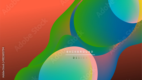 Abstract fluid shapes blend vibrant colors. Gradient transitions create dynamic visual impact. Modern design element for backgrounds.