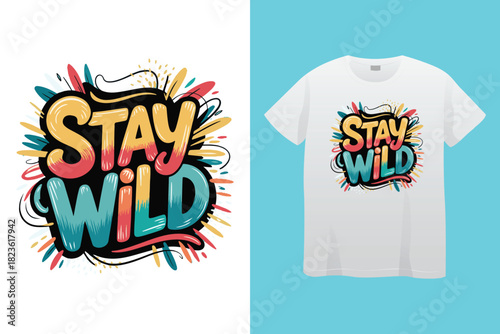 Roam far stay wild nature typography vector t shirt design with minimalist font for outdoor adventurers and nature-inspired graphic apparel prints