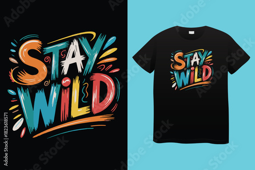 Roam far stay wild nature typography vector t shirt design with minimalist font for outdoor adventurers and nature-inspired graphic apparel prints