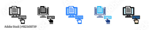 Data Entry Icon Set Multiple Style Collection