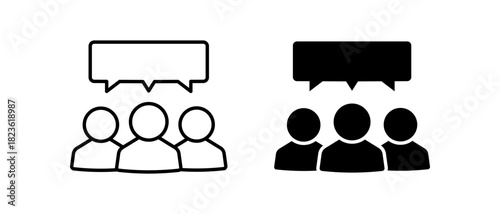 Group Chat Icon Set. Team Communication and Messaging Symbols