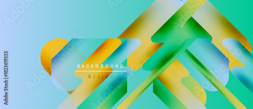 Abstract fluid shapes overlap, creating vibrant gradient background. Text reads background design. Modern, dynamic composition.