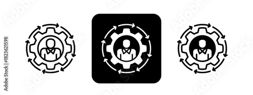 Continuity  Solid color and black line drawing vector illustration set