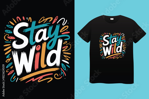 Roam far stay wild nature typography vector t shirt design with minimalist font for outdoor adventurers and nature-inspired graphic apparel prints