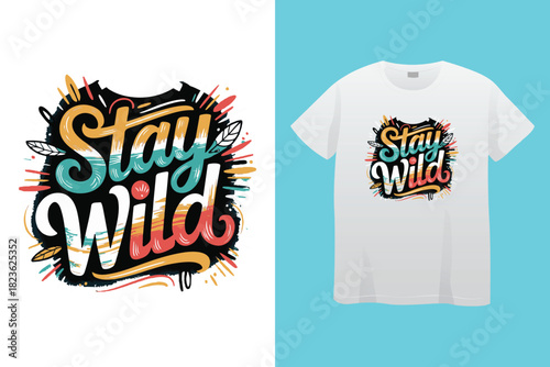 Transparent PNG available
Stay Wild Skull with Cap on Brick Wall - Urban Streetwear Graphic