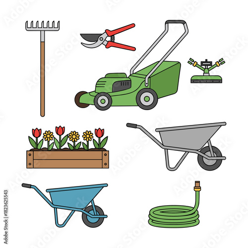 Gardening tools and equipment for yard work