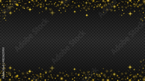 Golden sparkling stars background.