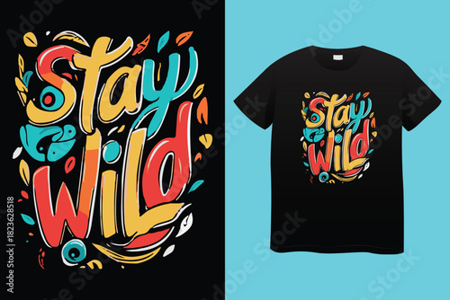 Transparent PNG available
Stay Wild Skull with Cap on Brick Wall - Urban Streetwear Graphic