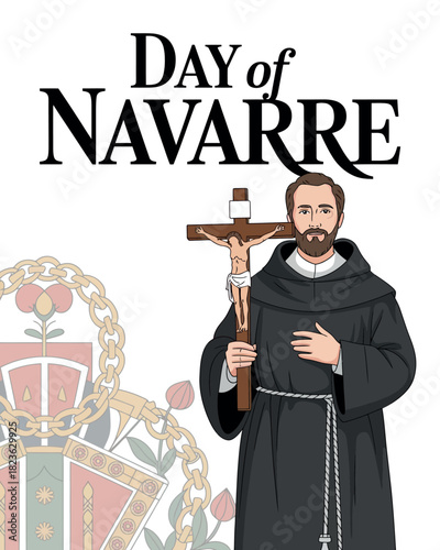 Tablou pe pânză Day of Navarre Celebration with Saint and Religious Symbols