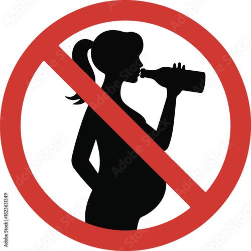 No alcohol during pregnancy vector sign