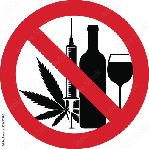 No drugs and alcohol sign