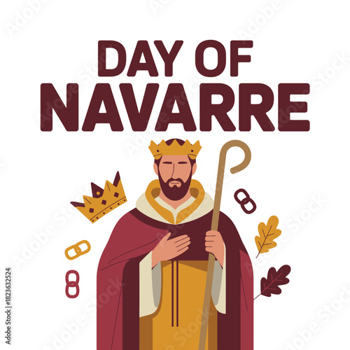 Quadro em tela Day of Navarre Celebration with Saint and Religious Symbols