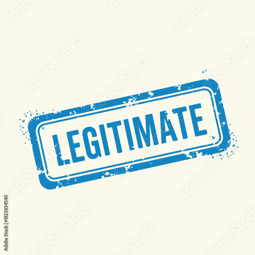 A blue rectangular stamp with the word LEGITIMATE inside, indicating authenticity and approval.
