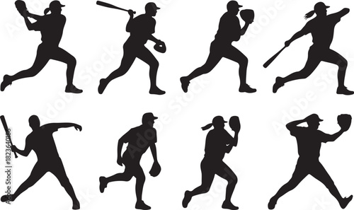 Softball silhouettes