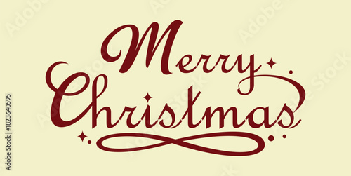 Merry christmas hand lettering calligraphy isolated on vanila background. Vector holiday illustration element. Merry Christmas script calligraphy.
