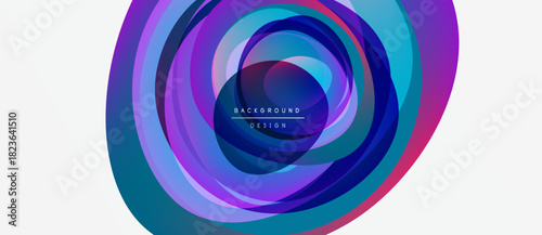 Abstract colorful layers create swirling design. Vibrant hues blend, forming dynamic visual impact. Modern aesthetic, suitable background element.