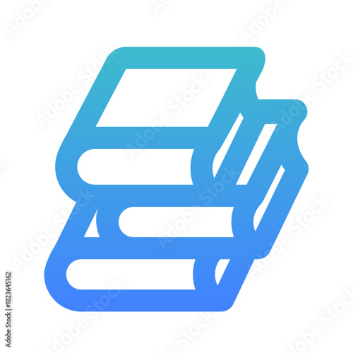 stacking books bold gradient icon