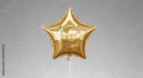 Golden star balloon for celebration, luxury party decoration, birthday party
