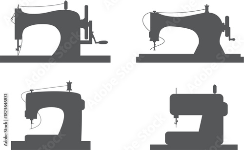 Vintage Sewing Machine Silhouettes