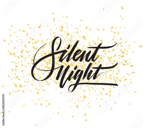  Elegant silent night calligraphy  Elegant silent night calligraphy