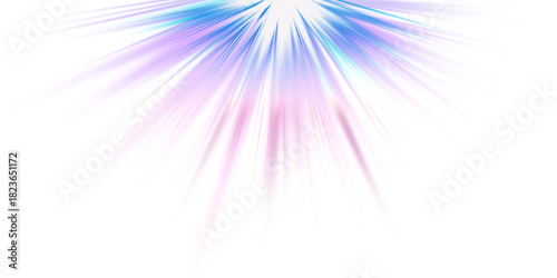 Vibrant purple pink blue abstract light rays energy burst design png