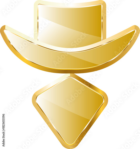 cowboy gold icon. Isolated on transparent background.