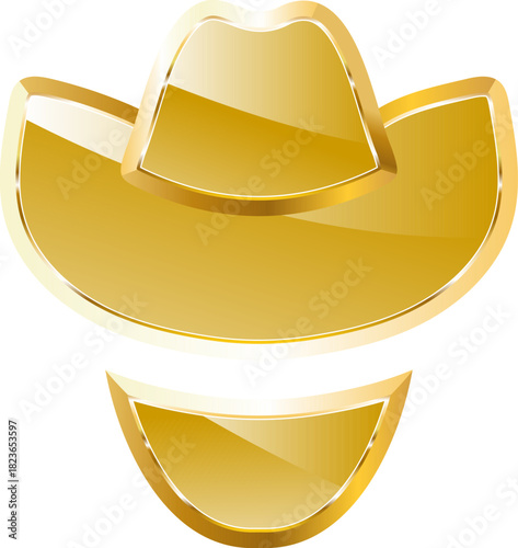 cowboy gold icon. Isolated on transparent background.