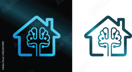 Smart home AI hub vector icon
