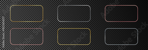 Set of six rounded rectangular frames