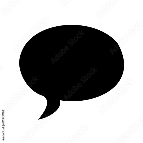 Simple speech bubble with smooth curves providing space for textual communication
