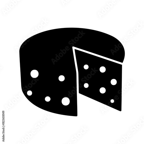 Delicious cheese piece with holes looks delicious and is cut ready