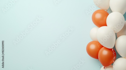 Bright Party Balloons on Light Blue Background for Themed Events